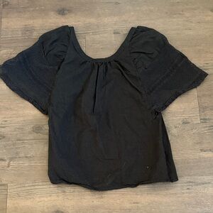Old Navy Black Puff Sleeve Blouse